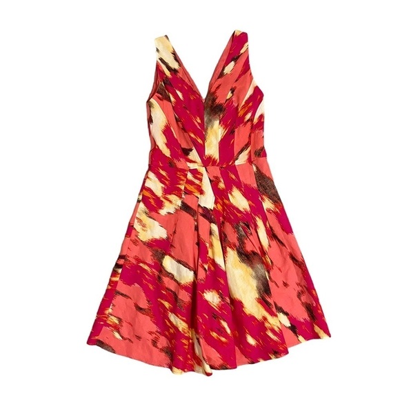 Calvin Klein Pink Yellow Linen Blend Sleeveless Mini Dress Size 8 - Picture 1 of 5